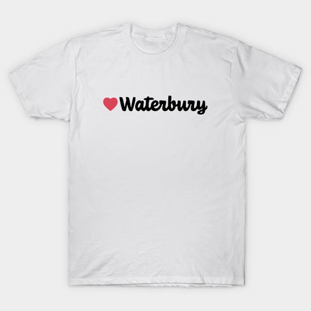 Waterbury Heart Script T-Shirt by modeoftravel